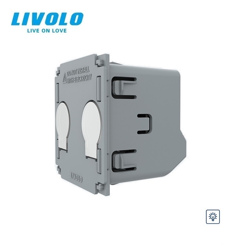 Livolo – interrupteur mural tactile, 2 boutons, sans panneau en verre, variateur Led adaptatif, pour maison, VL-C702D