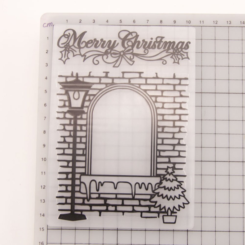 God jul fönsterbräda gatlykta träd prägling mappar för gör-det-själv scrapbooking pappershantverk/korttillverkning dekorationstillbehör