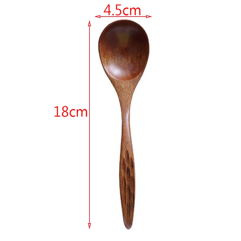 1Pc Hand-carved Curved Handle Tortoiseshell Spoon Japanese-Style Natural Wood Long Soup Spoon Kitchen Utensils