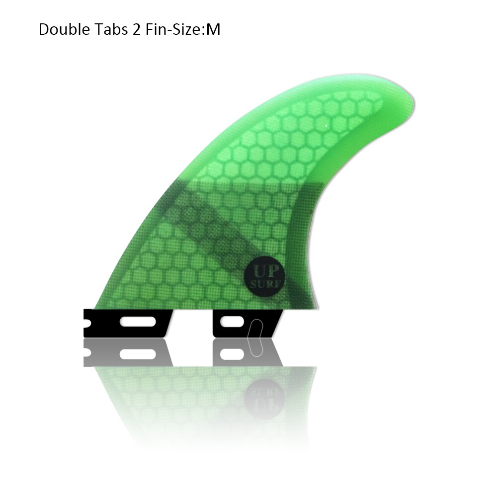 Double tabs 2 surfboard fins honeycomb fiberglass surf fins tri-fin set size m blue/grey/green/red color