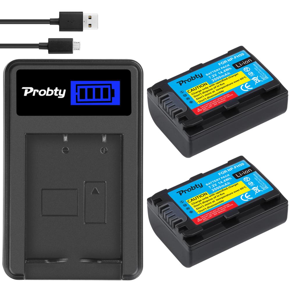 Para sony NP-FH50 NP FH50 de batería de la Cámara LCD + cargador para Sony A230 A330 A290 A380 A390 HDR-TG1E TG3 TG5 TG7 DSC-HX1 DSC-HX200