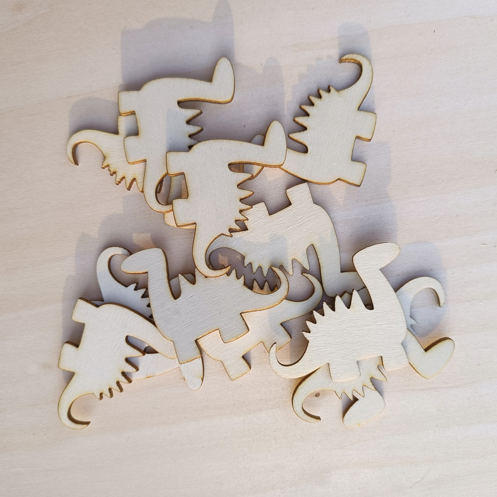 20pcs Cute Dinosaur Shape wood Craft Blank Wooden Embellishment dino wood chips