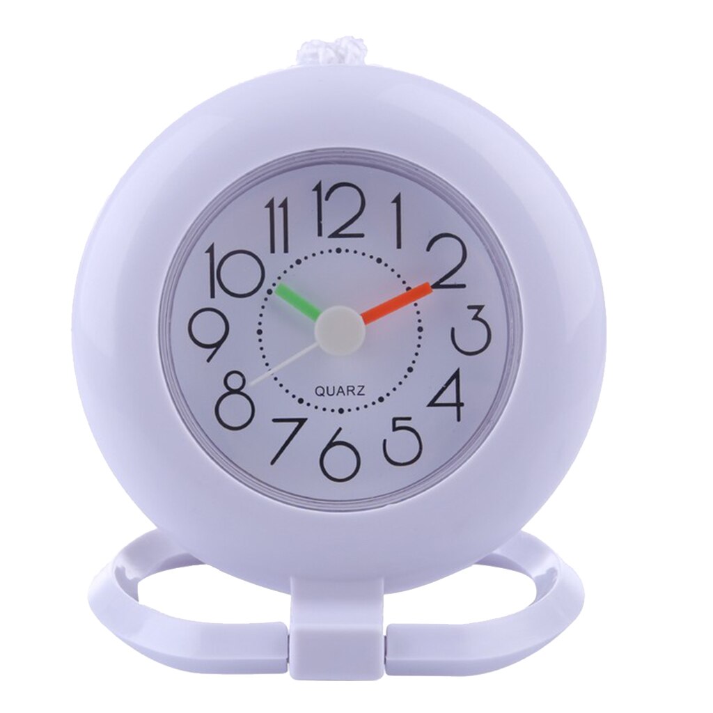 Horloge murale en ardoise pour salle de bain | Avec anneau, accroche-serviette, étanche, silencieuse, pour accrocher ou debout: White