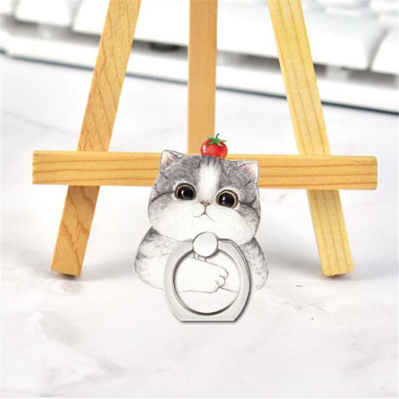 Animals Dog Corgi Pug Cat Finger Ring Phone Stand Holder Car Mobile Phone Holder Stand Suporte Celular For iPhone 11 All Phone