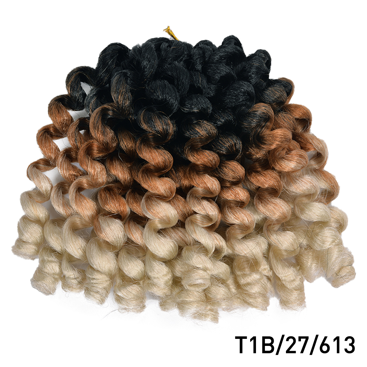 Extensión de cabello sintético degradado para mujeres negras, rizo de varita Jumpy, trenzas de ganchillo, cabello rizado de rebote jamaiquino: P2 / 613 / 10 pulgadas