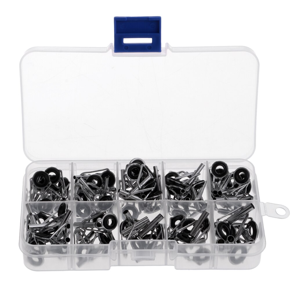 Kit de réparation de canne à pêche, 80 pièces, œillets en céramique lisse, pièces de rechange, accessoires de ligne