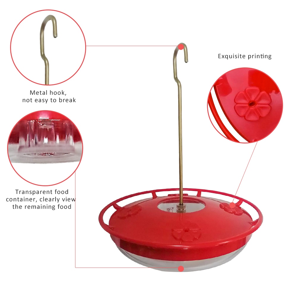 1PCS Hummingbird Feeder Window bird food Feeder Drinker Nectar Patio Yard Bird Feed Hook Pet Bird Supplies Ports For Outdoor