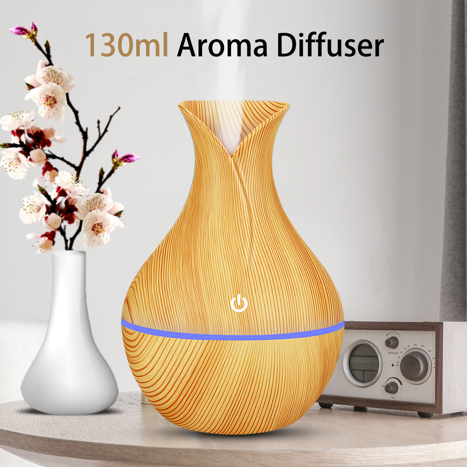 Luchtbevochtiger Usb Aroma Essentiële Olie Diffuser Ultrasone Cool Mist Luchtreiniger 7 Color Change Led Night Light Voor Office Home