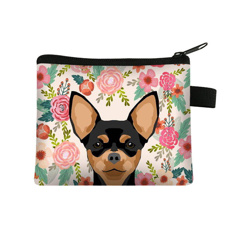 Einzigartige Katze Hund Mit Blume Malerei Münze Tasche Für Frauen Geldbörsen Mädchen Lippenstift Karte Tasche Mini Brieftaschen Für: lqbyhm10w