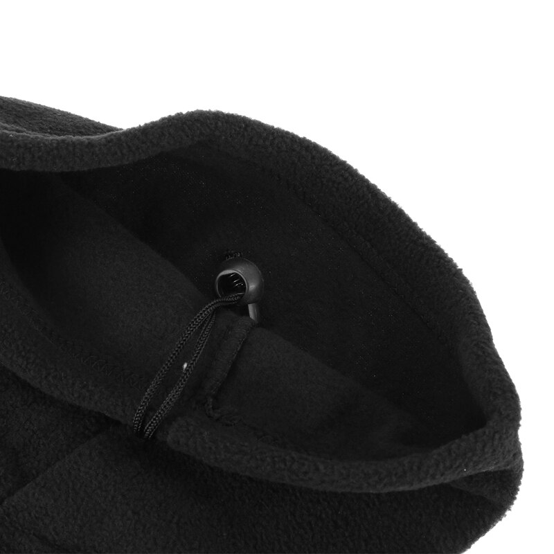 Unisexe polaire polaire cou plus thermique Snood écharpe chapeau vêtements de Ski snowboard-noir