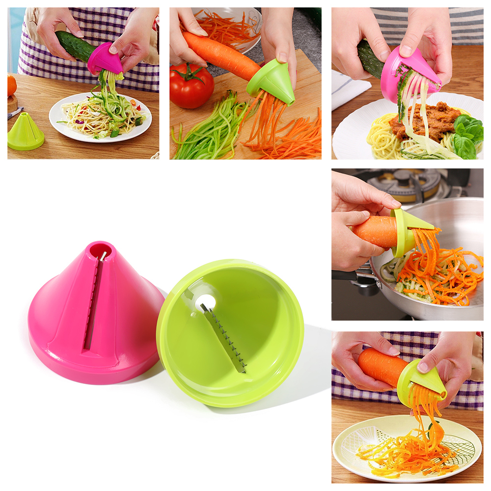 Vegetable Fruit Rotating Shredder Grater Handheld Potato Carrot Radish Spiral Cutter Grater Kitchen Tools