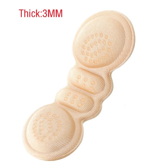 High-heel Insoles, Butterfly-shaped Adjustable Heel Lining Protection Patch, Heel Pad, Foot Care Non-slip Heel Pad 1 Pair: Beige Thick 3mm