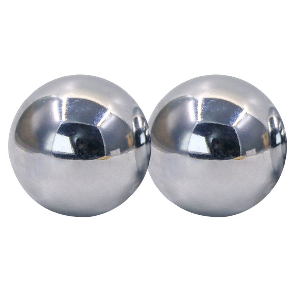 Bola de masaje de manos para relajación del estrés, cuidado de la salud chino para cromo plateado como bola de hierro hueca sólida para Fitness, 2 uds.