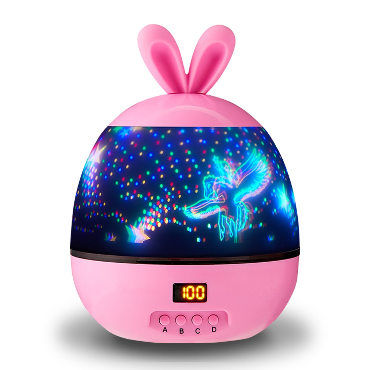 Veilleuse LED projecteur lampe ciel étoilé 360 Angle rotation LED nuit lampe projecteur lumière pour enfants bébé: pink