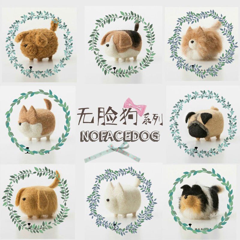 Jiwuo wollen vilten dieren hond puppy handgemaakte vilten knutselset wollen naaldviltset handgemaakte onafgemaakte hondenaccessoires