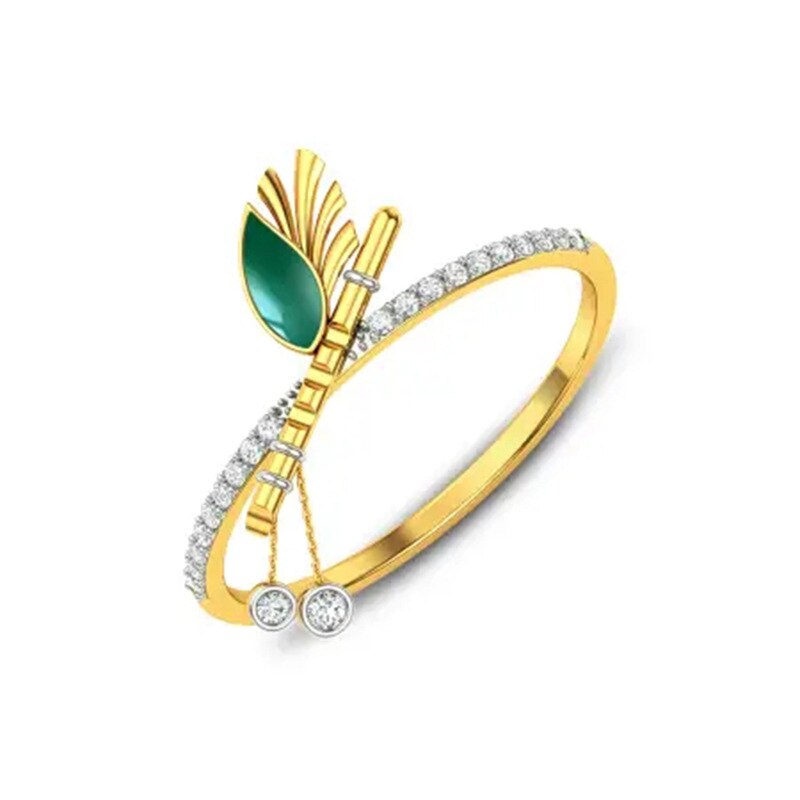Stijlvolle Goud Kleur Tassel Ringen Koreaanse Sieraden Ingelegd Shiny Cz Ring Steen Delicate Vrouwen Party Vinger Ring