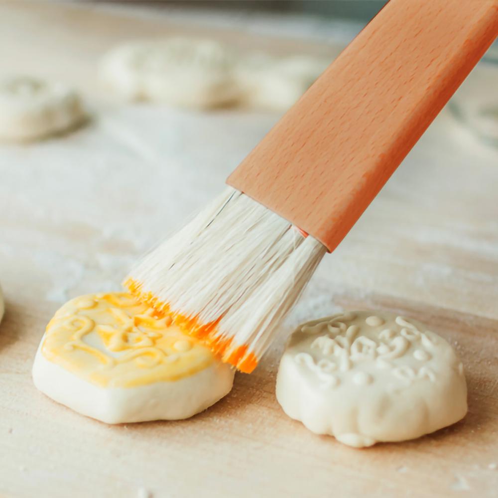 2 stk køkkenoliebørster drypningsbørste træskaft bbq grill kagebørste bageredskaber smør honning sauce børste bagegrej