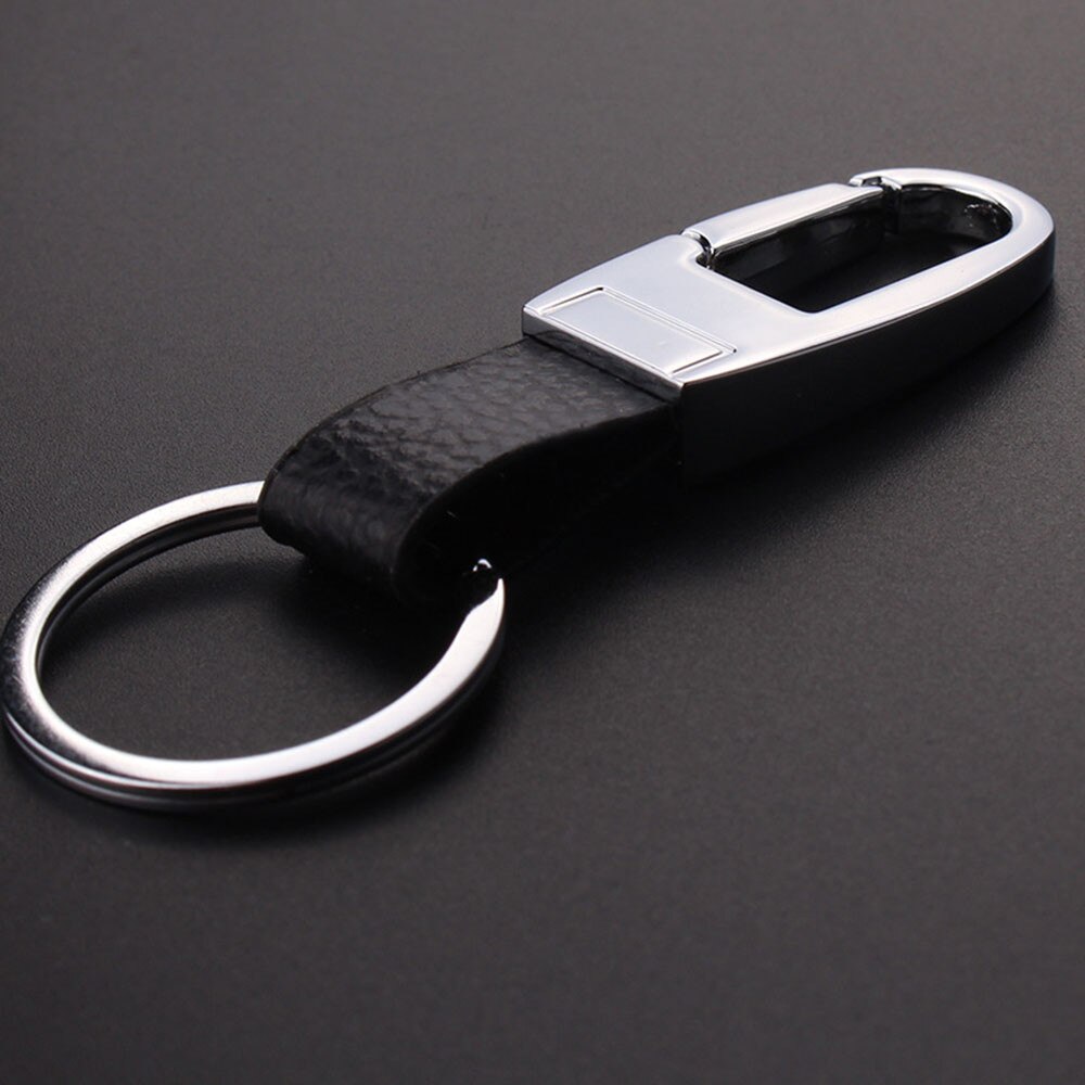 Black Leather Strap Keyring Keychain Key Chain Ring Key Fob 18 Sept 21