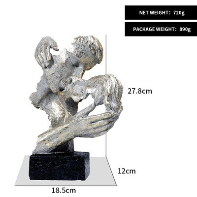 Escultura de Arte Moderno, esculturas decorativas modernas para decoración de casa, arte moderno, decoración del hogar, esculturas de mano, estatuas abstractas: Couple models A