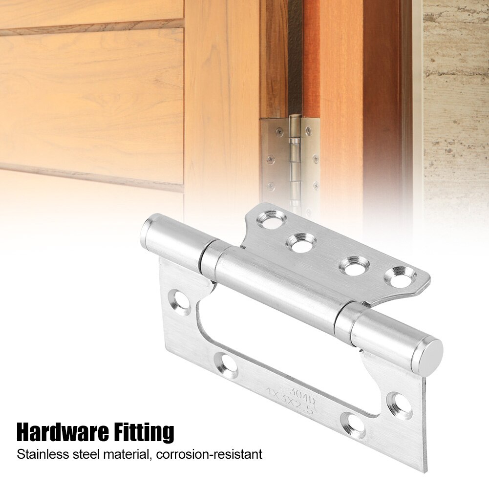 2Pcs Hinge Stainless Steel Hinge 8 Mounting Holes Household Door Window Drawer Flat Open Hinge Hardware Fitting