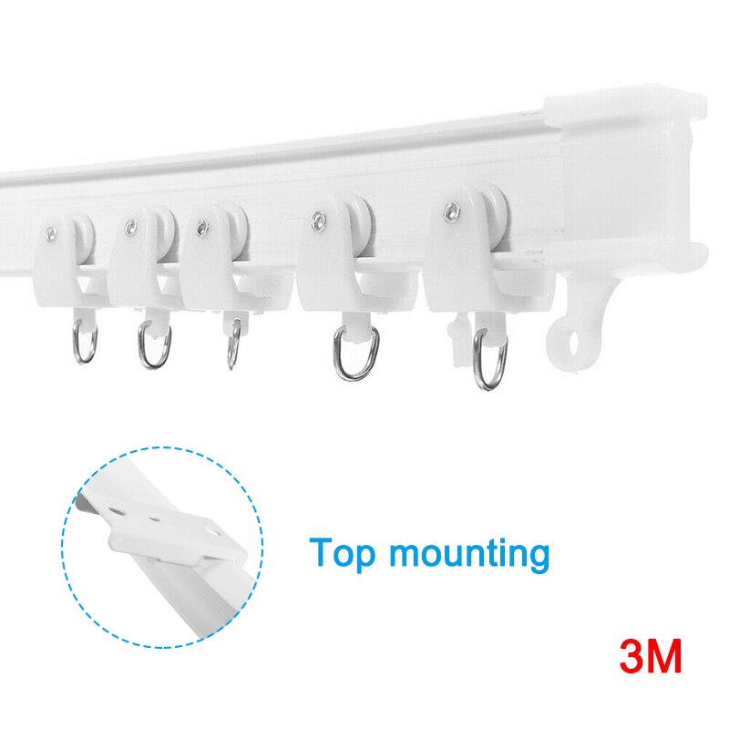 2/2.5/3/4/5/6M Flexibele Cuttable Mini Buigbare Mute Gordijn Track Rails Voor Verstelbare rechte Erker Gordijn Tracks Tool: 3m model Top Loading