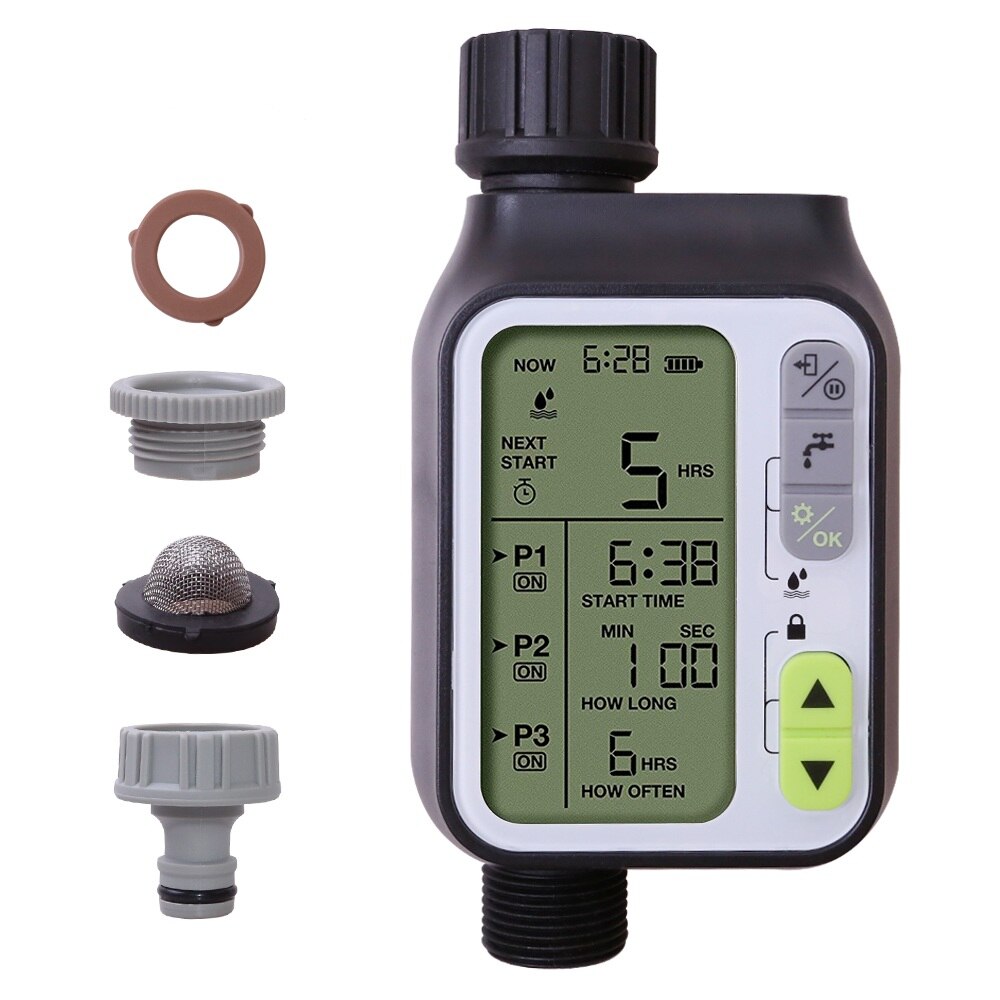 Garden Automatic Irrigation Water Timer With Rain Sensor Outdoor 3 Separate Irrigation Programs Irrigation Control System