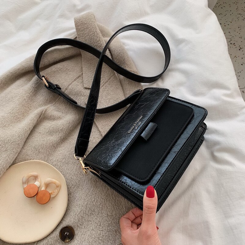 Vintage Kleine Schouder Messenger Crossbody Tassen voor Vrouwen Handtassen Mode Dames Clutch Casual Totes Vrouwelijke Portemonnee: Black