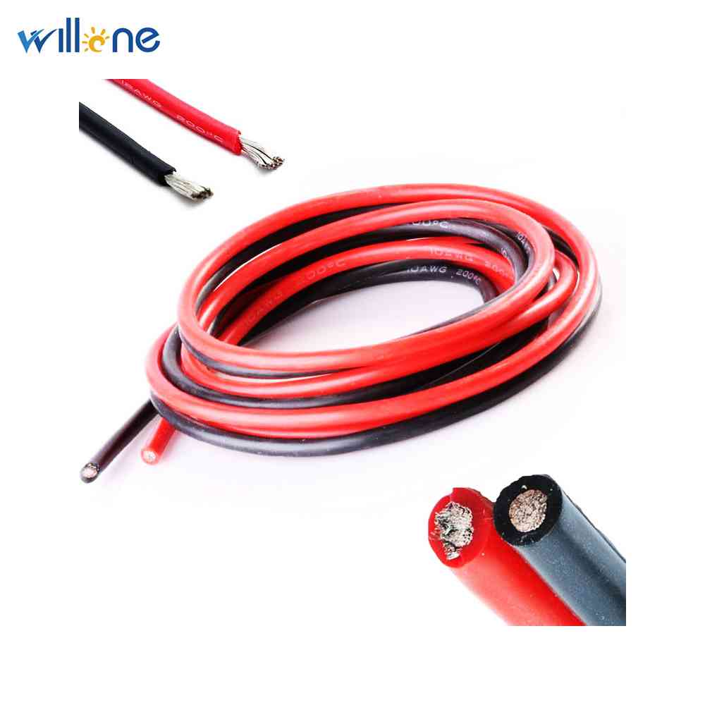 6mm2 dc solar cable for Connector Solar PV Cable 10awg copper wire black red