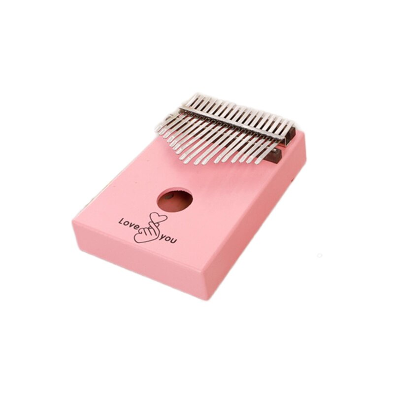 Kalimba 17 Keys Thumb Piano african calimba mbira Single Board High Mahogany Wood Made by for kids Keyboard instrument: Pink