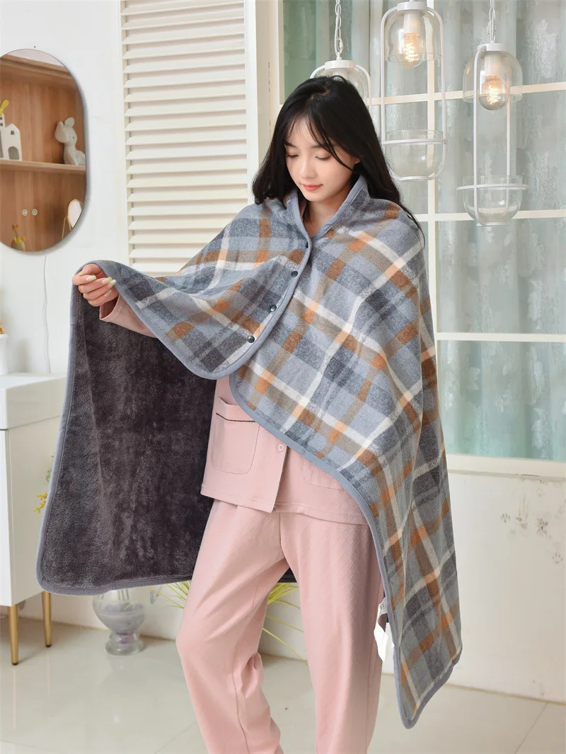 Draagbare Flanel Warme Deken Pluche Sjaal Plaid op De Bank Winter Kantoor Reizen Verdikte Lui Casual Dutje Deken Cover Dames