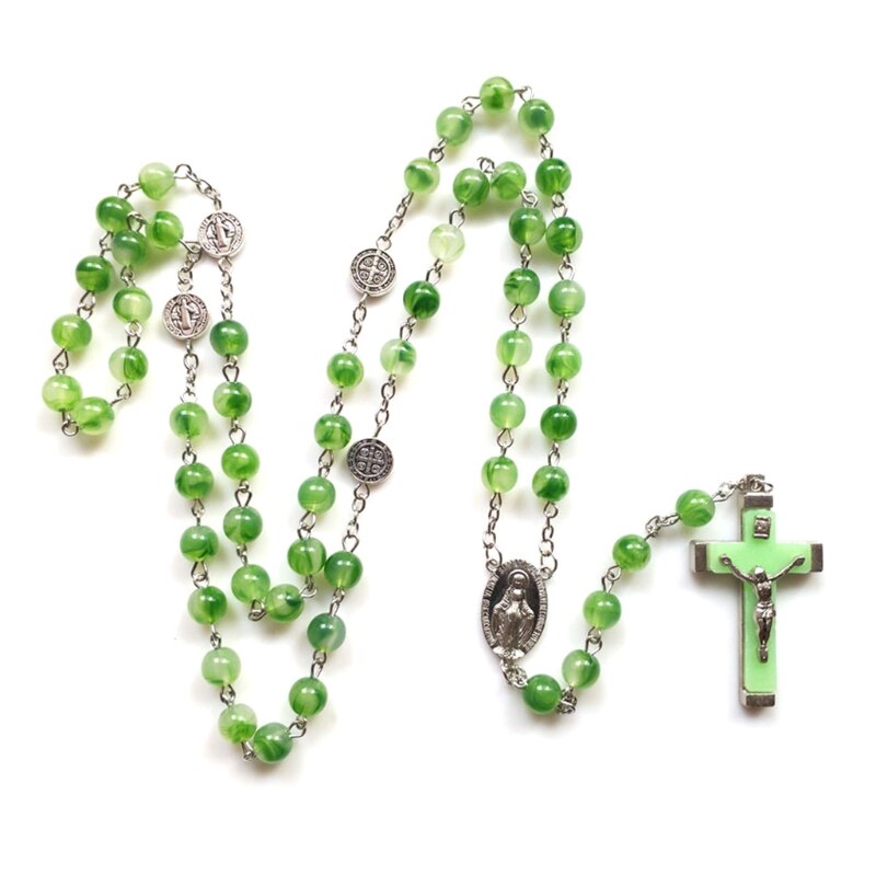 Rozenkrans Kralen Ketting 6Mm Met Jezus Christus Crucifix Cross Katholieke Hanger: 4