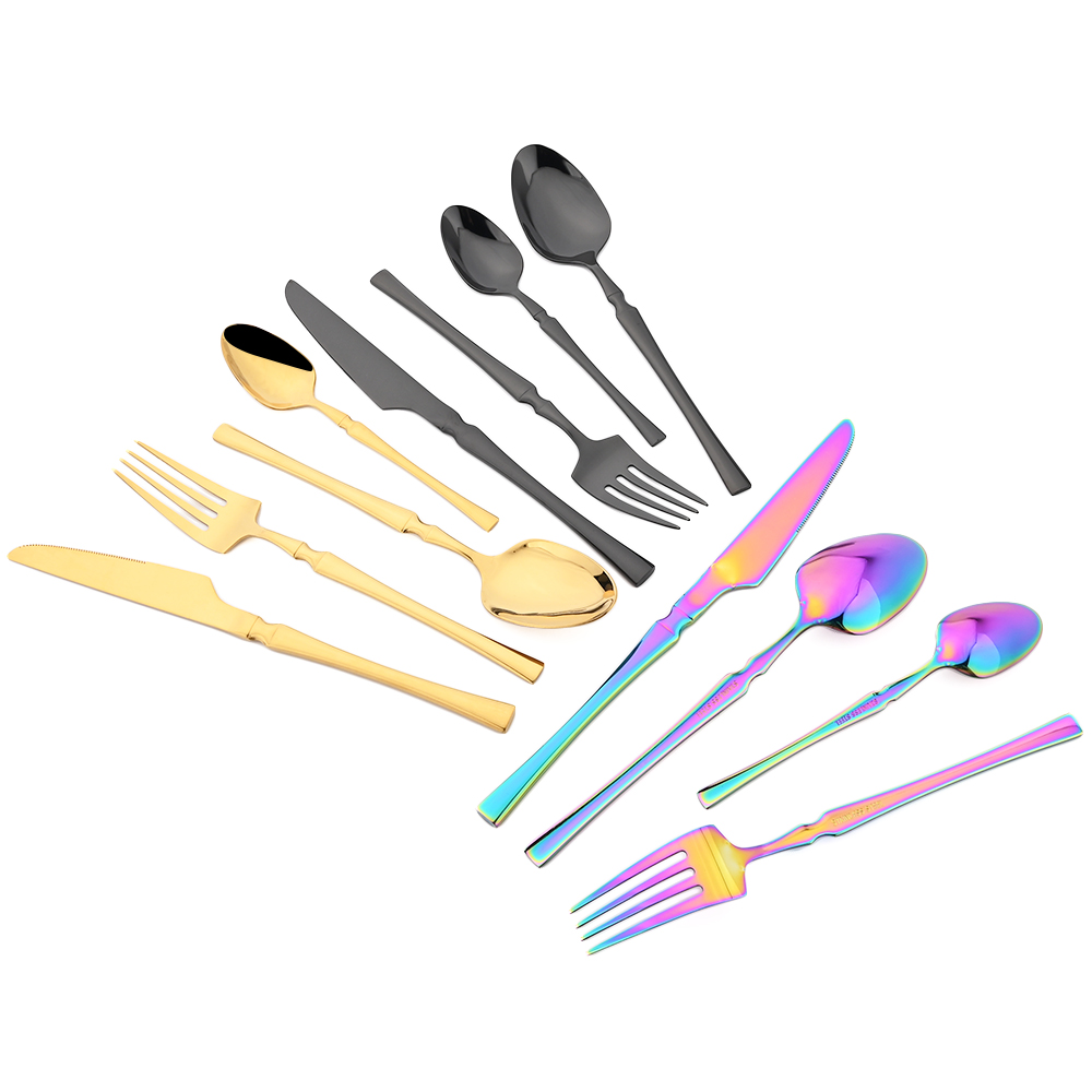 16 -teiliges rosen-essbesteck-set, bestehend aus messer, gabel, kaffeelöffel, edelstahlbesteck und küchenaccessoires im westlichen stil
