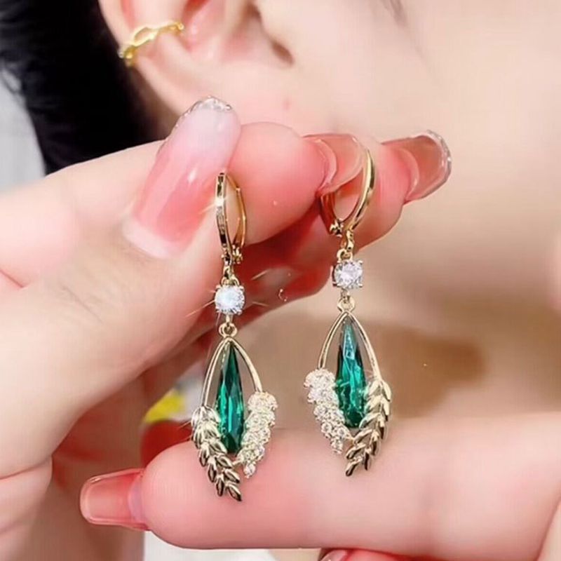 Boucles d'oreilles magnétiques amincissantes lymphatiques pour femmes, strass scintillants, pierre de Quartz, boucles d'oreilles de vidange lymphatique: Rouge rouille