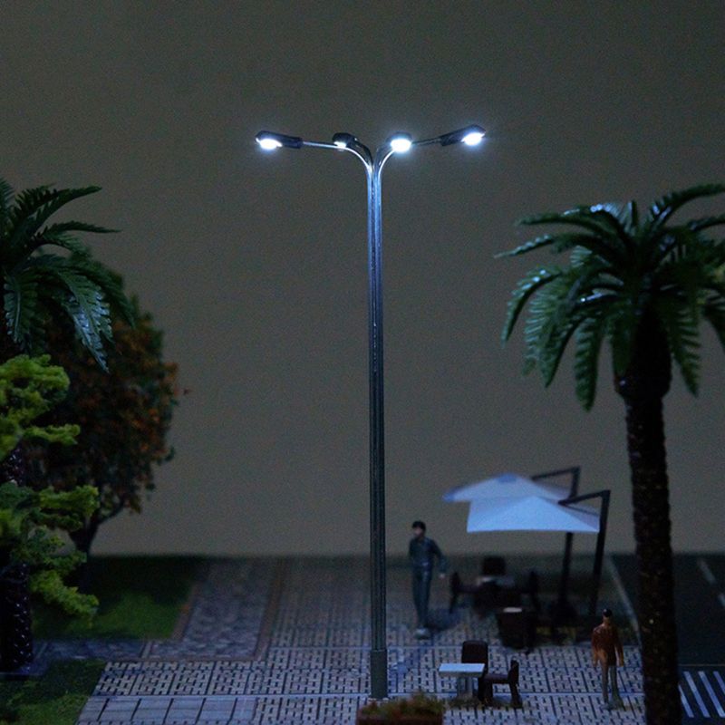 1:87/1:100 Schaal Model 4 Led Lichtgevende Straat Lamp Lantaarnpaal Landschap Licht Diy Trein Model Decoratie Zand Tafel Model Y4UD