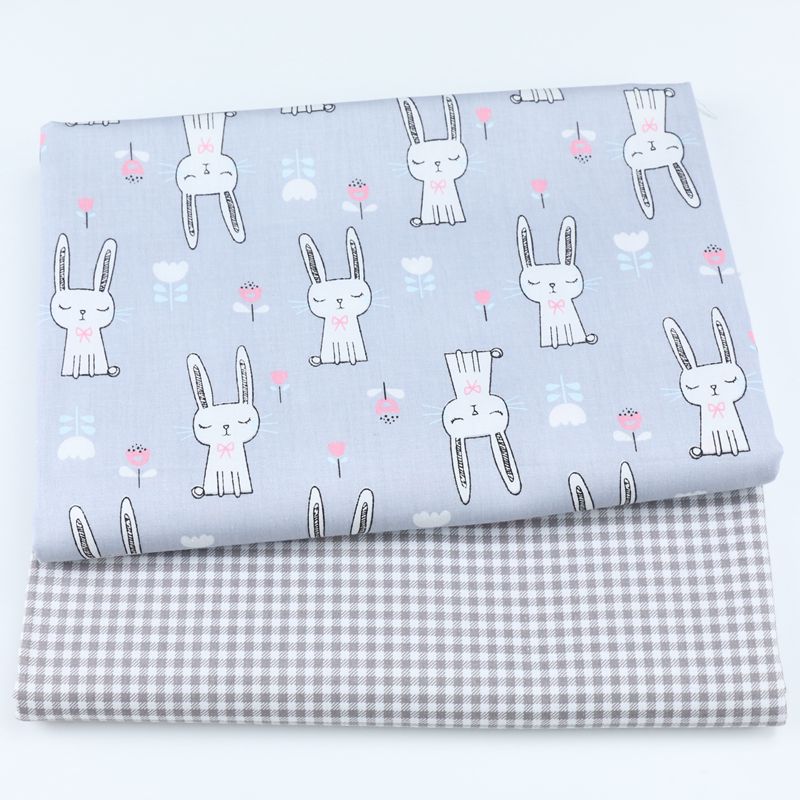 50x40cm Printed Rabbit Kids Twill Cotton Fabric for DIY Sewing Quilting Fat Quarters Material For Baby&Child
