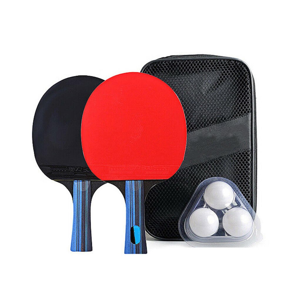 Training Table Tennis Racket Set Student Table Tennis Racket Horizontal Shot Straight Shot With Bag 3 Balls