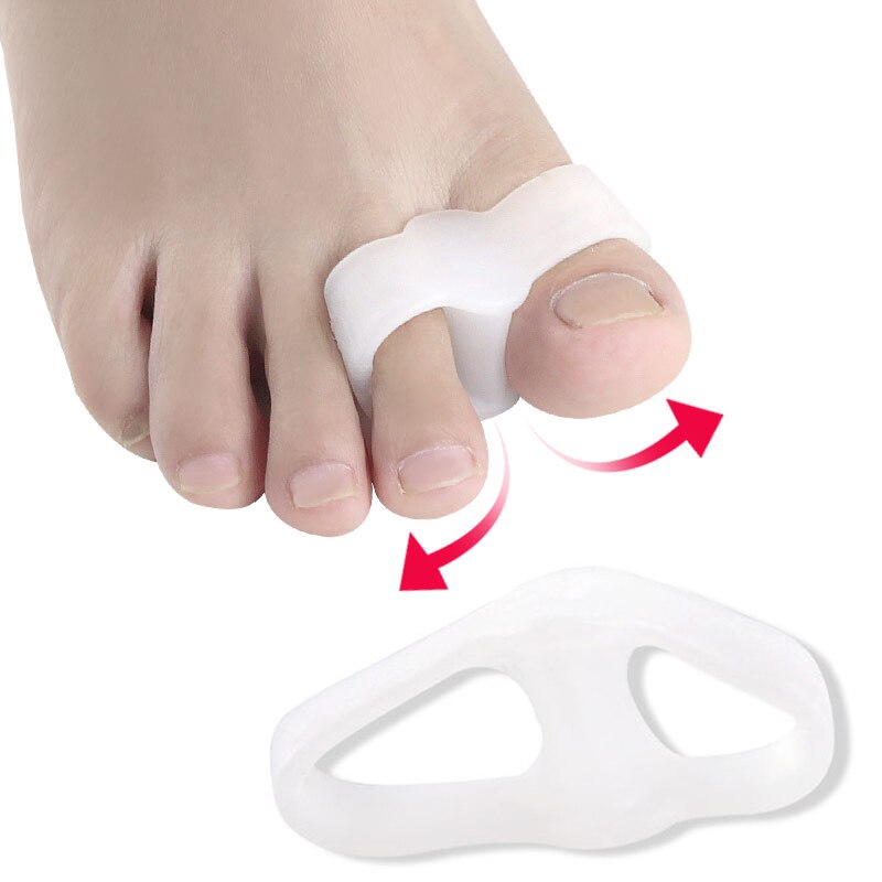 Pexmen 2 Teile/para Gel Zehe Separator Ballen Knochen Ektropium Erzähler Zehen Außen Gerät Fuß Pflege Werkzeuge Hallux Valgus Korrektor: Weiß