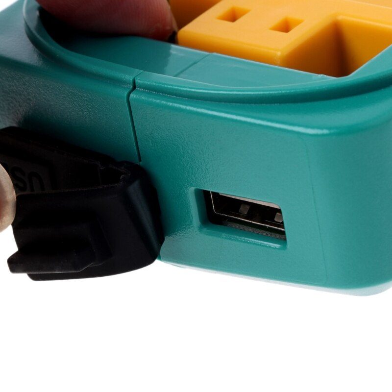 Usb strømadapter adapter konverter til makita adp 05 bl1815 bl1830 bl1840 bl1850 1415 14.4-18v li-ion batteri sort