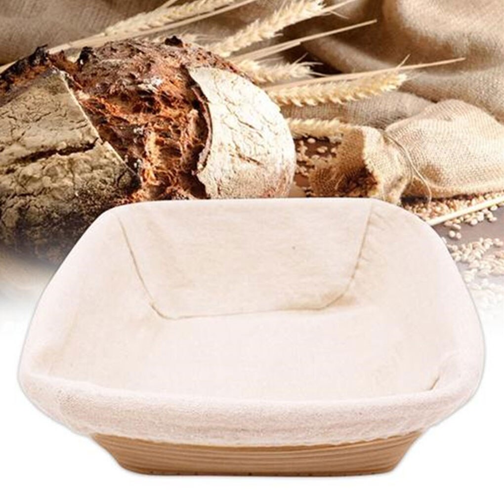 Handmade Rectangle Bread Proofing Rattan Braided Basket Sourdough Basket Proving Container Bread Bag Kit