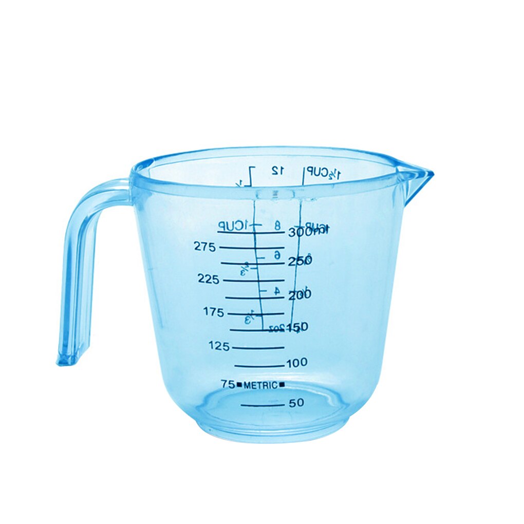 150ML/300ML/600ML Plastic Measuring Cup Clear Scale Measuring Cup for Baking Beaker Liquid Measure Jug Container: blue / 150ml