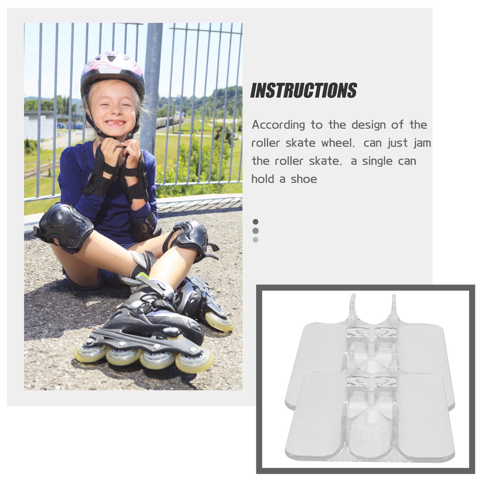 2 stk. gjennomsiktig akryl skøytedisplayholder butikkdekor rulleskøyter oppbevaringsholder veggmontert