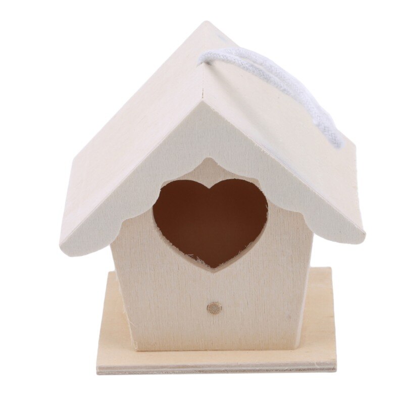 Mini Jaula de madera para pájaros colgante para exteriores caja de pajarera jaulas para pájaros de jardín decoración de patio para el hogar productos para pájaros nido de loros de madera
