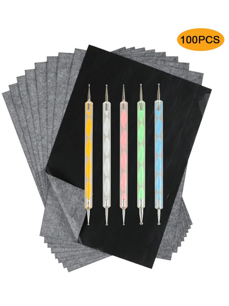 Carbon Paper, Black Graphite Transfer Tracing Paper Canvas 100 Sheetswith 5PCS Embossing Styluses Stylus Carbon Transfer Paper