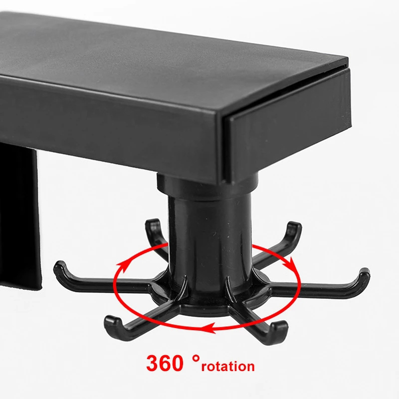Punch Free 360 Degrees Rotated Kitchen Hooks Rotating Shelf Holder Nail Free Shelf Hanger Hanging Storage Rack
