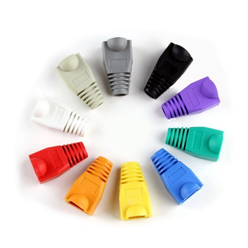 Multi-color CAT5e crystal head sheath ethernet cable protective case Network plug Socket boot cap SLEEVE RJ45 Connector Jacket