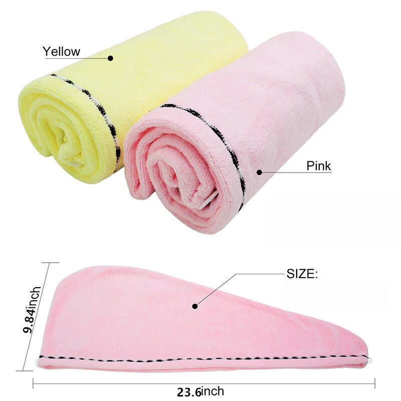 Mikrofiberhåndklæde / hårhåndklædeindpakning til kvinder, superabsorberende hurtigtørrende hårhåndklæde / turban til tørring af krøllet, langt og tykt hår