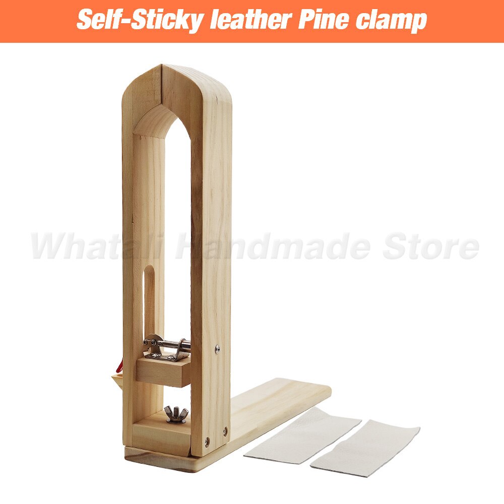 Leathercraft Tool Set Kits Pine Wood Hand Stitching Clamp Leather Punching Carving Saddle Groover Tools Storage Leathercraft DIY: Self-Sticky Clamp
