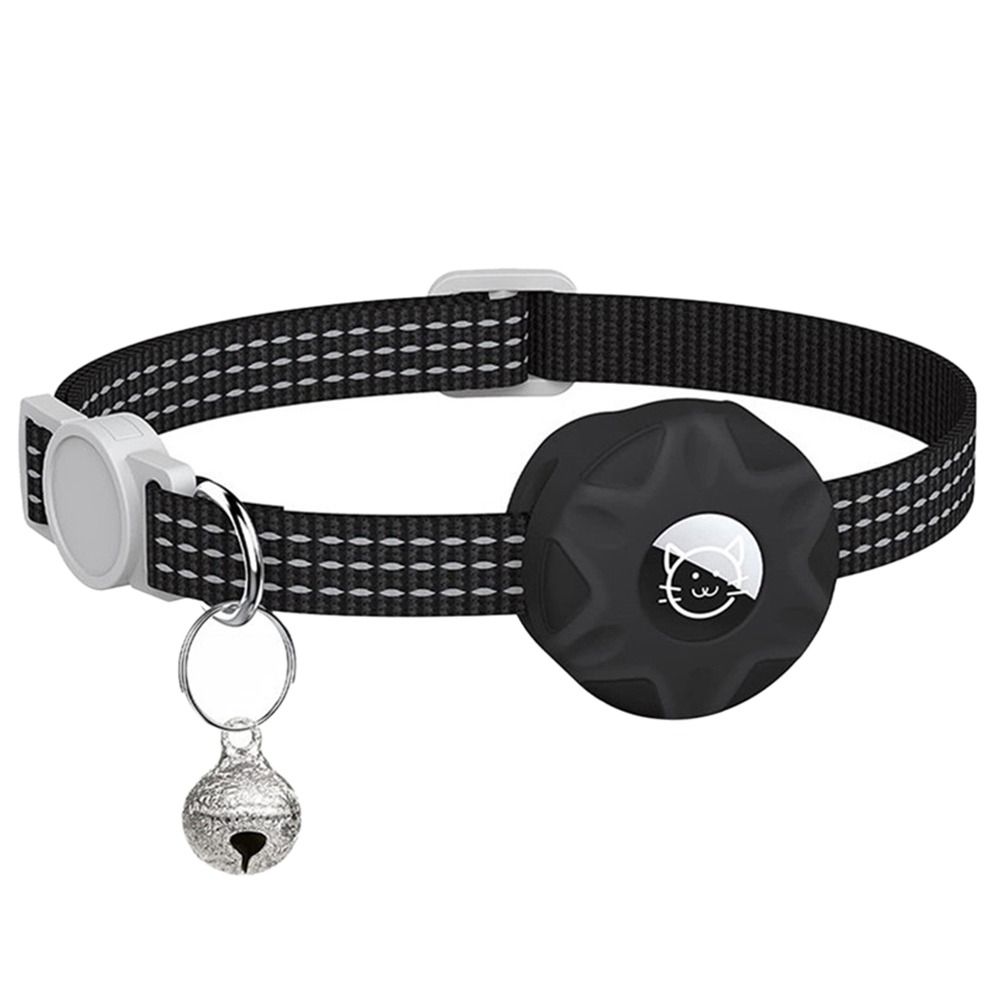 Katt med gps för airtag-tillbehör, anti-förlorade halsband för apple airtags-hållare, spårningsbox, husdjurshalsband: Ljusgrå