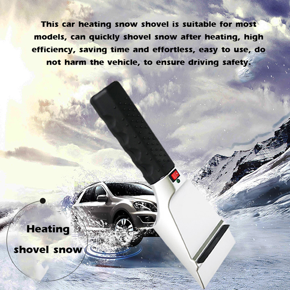 12V 24V Electric Snow Removal Heated Car Ice Scraper Automobiles Cigarette Lighter Shovel Windshield Glass Defrost Clean Tools