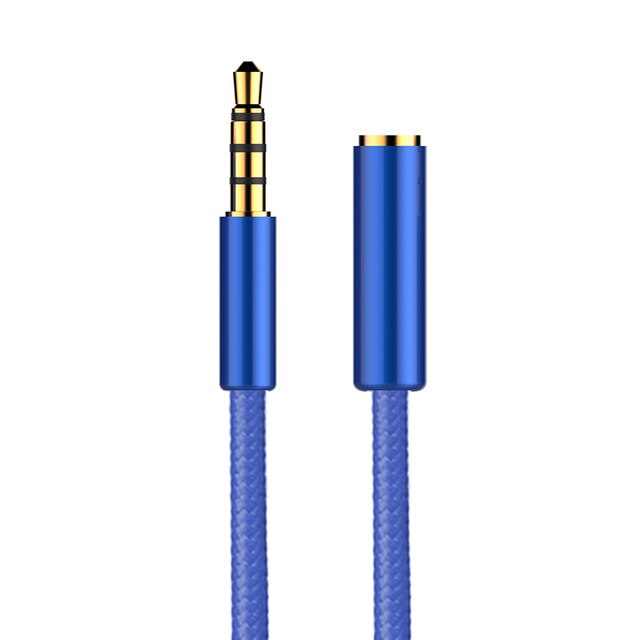 JianHan Audio AUX Cable 3.5mm Jack Speaker Cable 4 Poles Nylon Braided Headphones AUX Extension Cable for Microphone Car MP3 MP4: YELLOW / 2 m